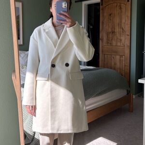 Noize Cream Double-Breasted Trench Coat